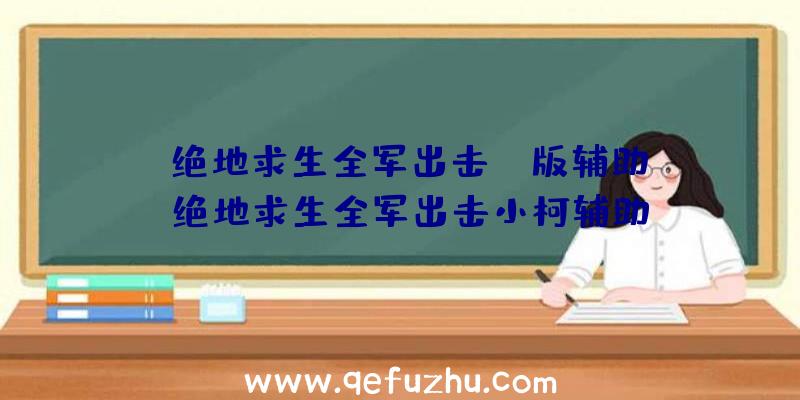 「绝地求生全军出击cp版辅助」|绝地求生全军出击小柯辅助